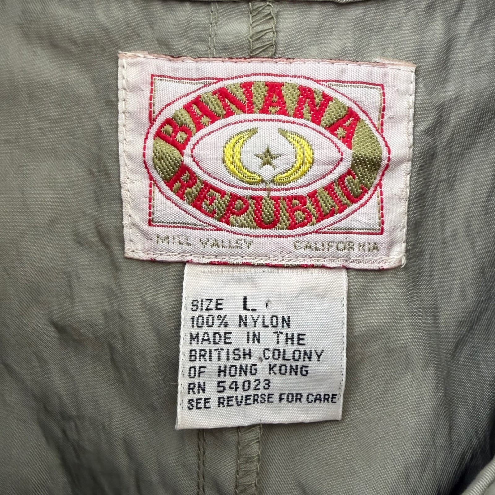 Vintage Banana Republic Mill Valley California Trench Coat LG 80s Hong Kong Mens - Thumbnail 2