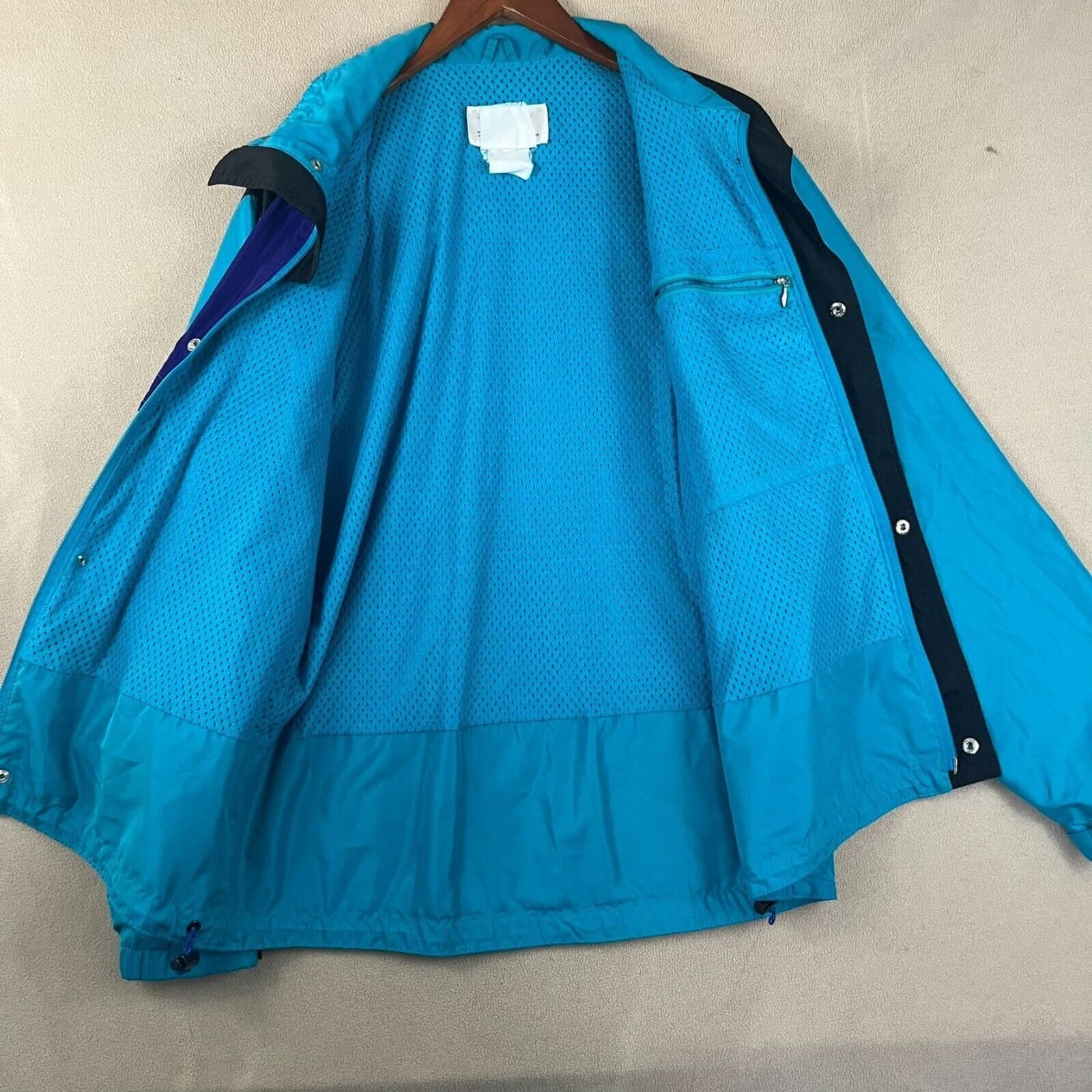 Vintage REI Mens Windbreraker Jacket Sz MED Teal Outdoor Hiking Camping - Thumbnail 5