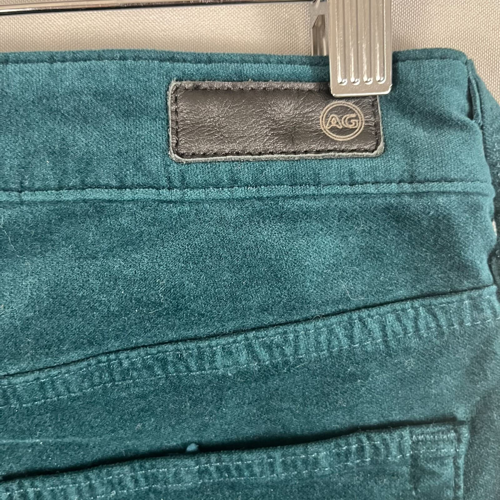 AG Jeans x Anthropologie SZ 28R High Rise Stevie Ankle Velvet Velour Pants Jeans - Thumbnail 4
