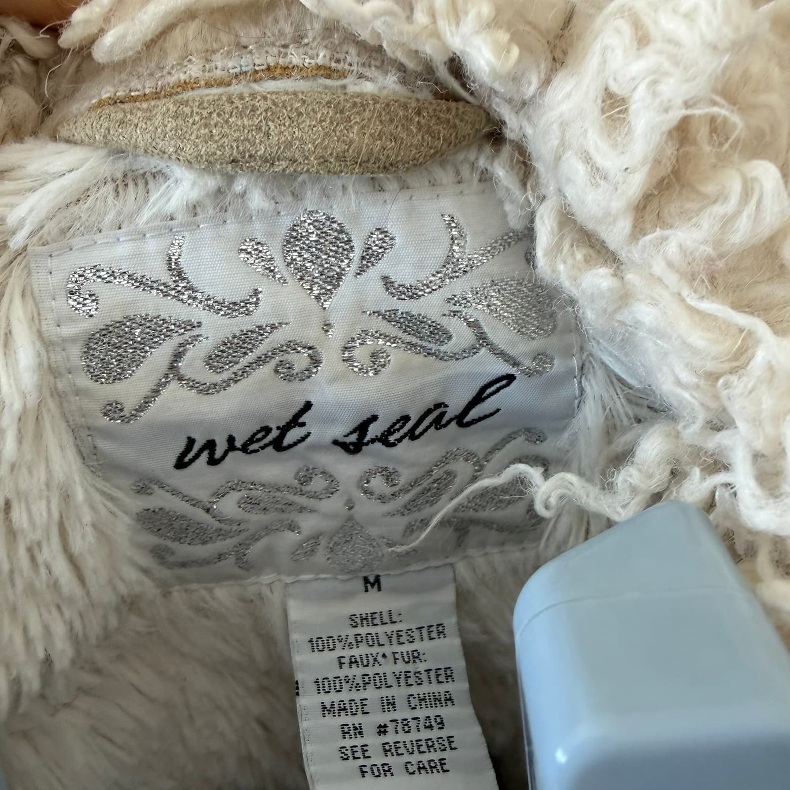 Wet Seal Faux Fur Suede Jacket Womens Medium Tan Vintage Y2K Penny Lane Boho - Thumbnail 7