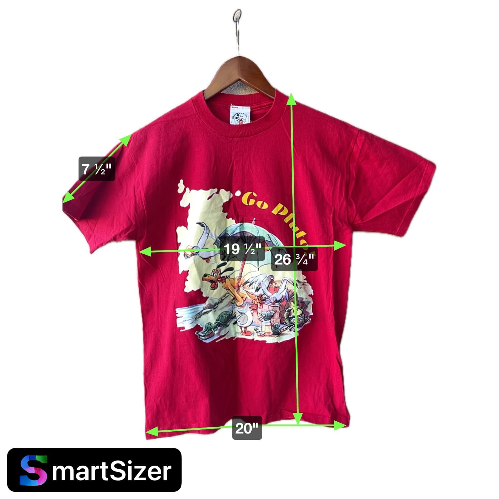 Vintage 90s Walt Disney Pluto Womens Medium Red Short Sleeve Shirt Size Kidcore - Thumbnail 2