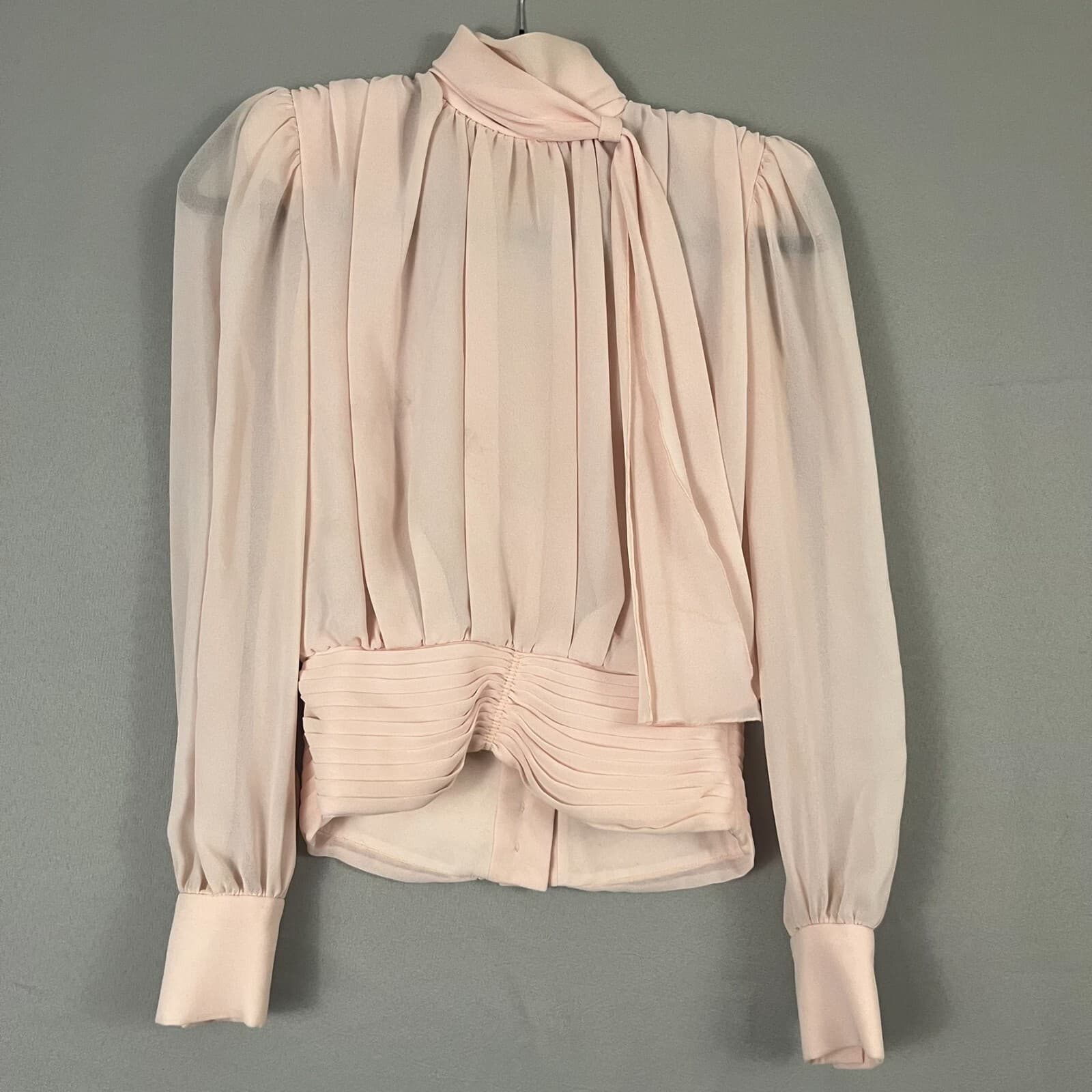 VTG Richard Warren Neiman Marcus Blouse Top Womens 4 Pink Regency Core Victorian - Thumbnail 9