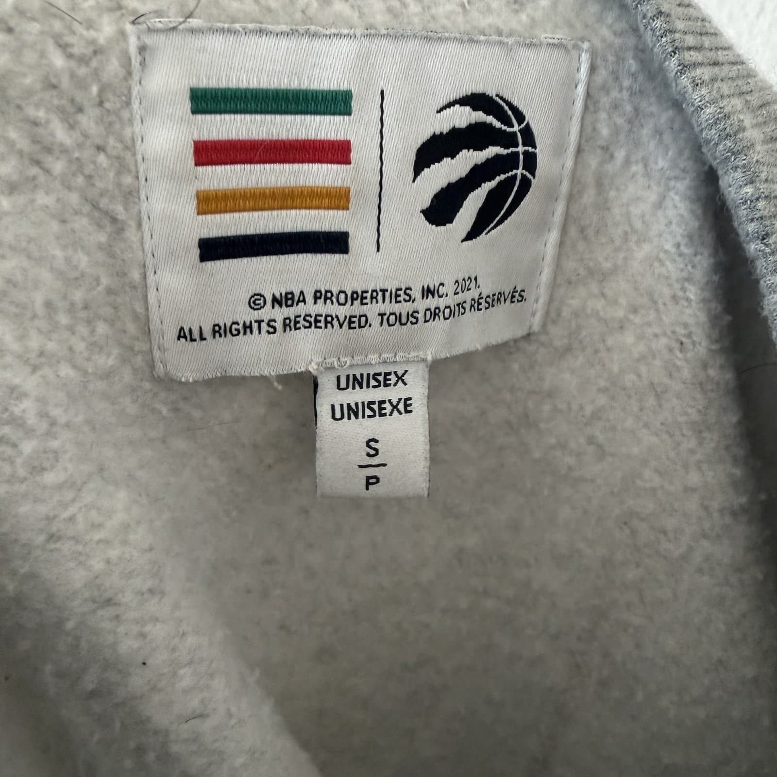 Toronto Raptors NBA Crewneck Sweatshirt Unisex SM Gray Multicolor Striped 2021 - Thumbnail 4