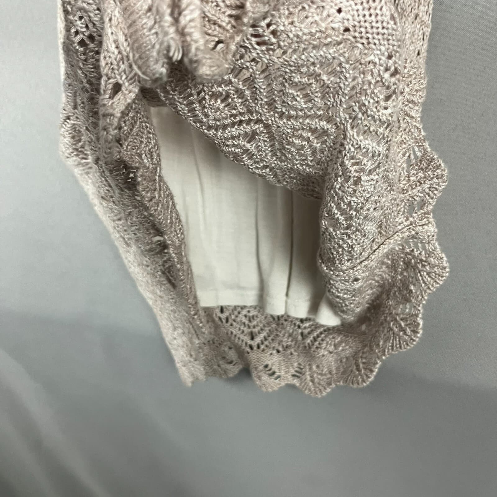 Ali & Jay Dress XS Light Brown Picnic By The Lagoon Crochet Front Button Boho - Thumbnail 9