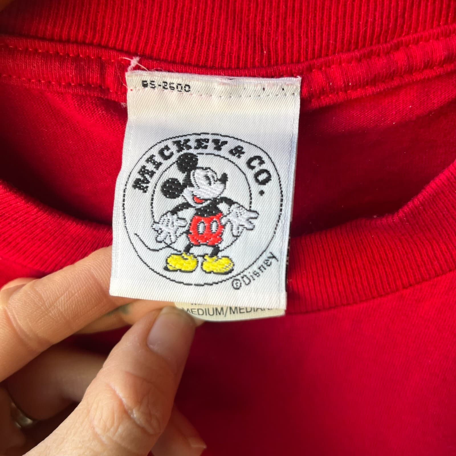Vintage 90s Walt Disney Pluto Womens Medium Red Short Sleeve Shirt Size Kidcore - Thumbnail 3