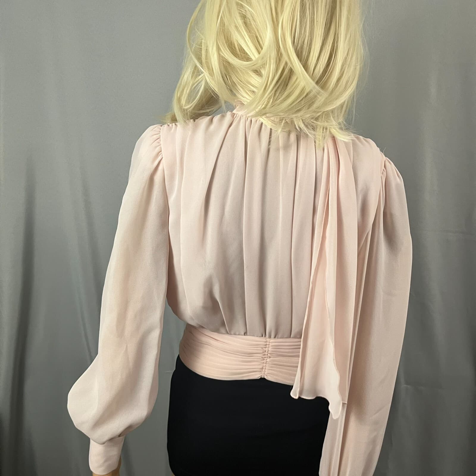 VTG Richard Warren Neiman Marcus Blouse Top Womens 4 Pink Regency Core Victorian - Thumbnail 4