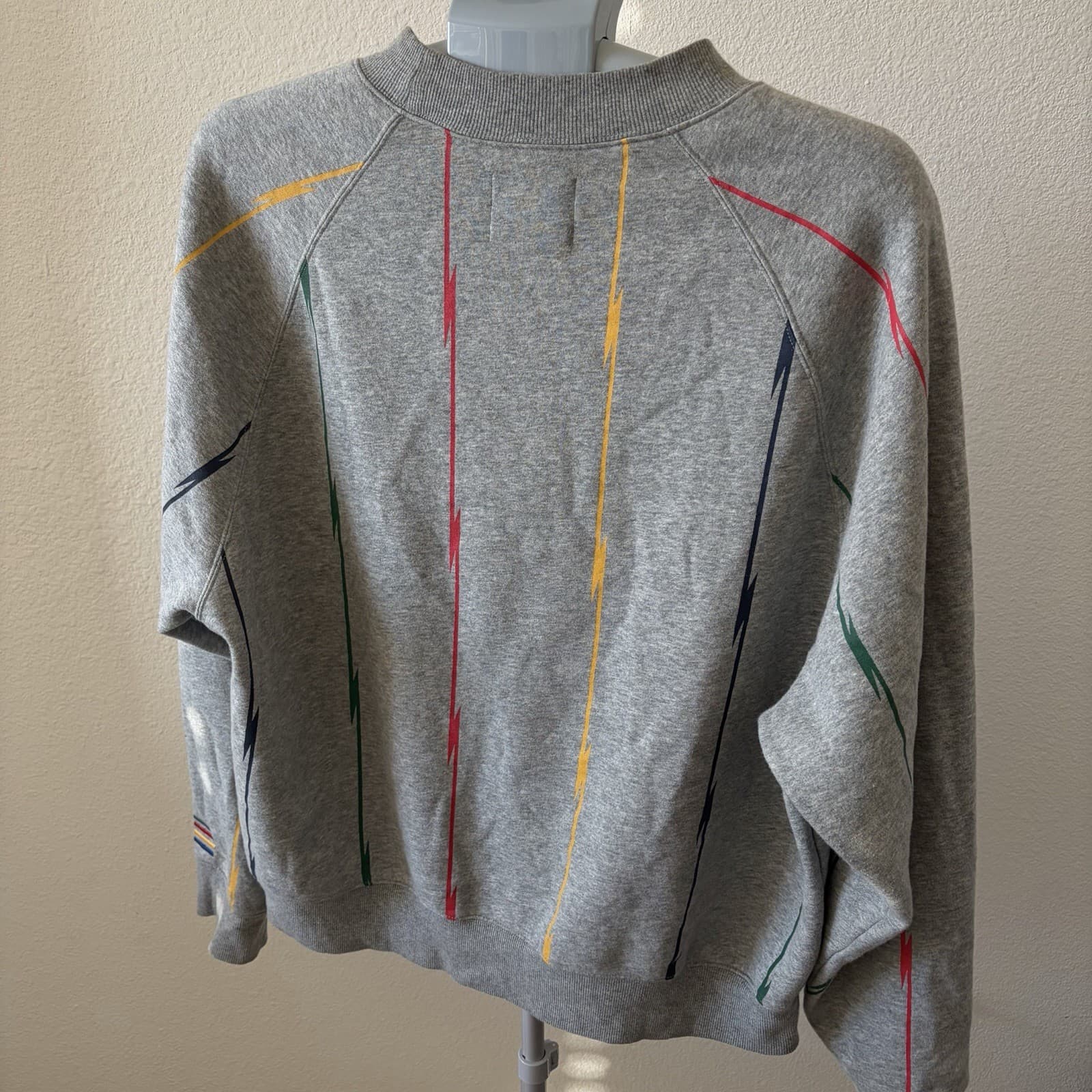 Toronto Raptors NBA Crewneck Sweatshirt Unisex SM Gray Multicolor Striped 2021 - Thumbnail 3
