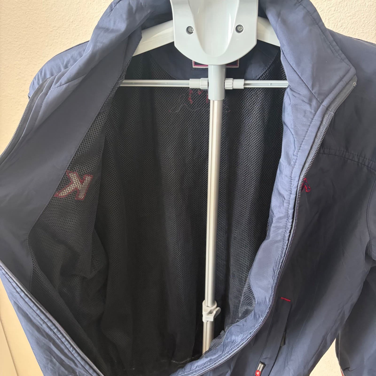 Kappa Windbreaker Jacket Womens XL Navy Blue Sequined Logo Spell Out Stripe Zip - Thumbnail 6