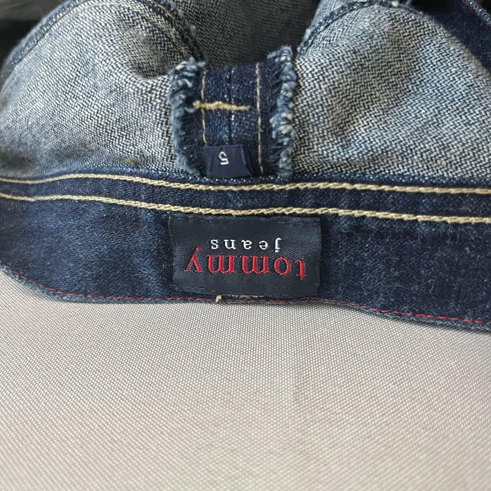 Vintage Y2K 2000 Tommy Jeans Micro Mini Skirt Denim Jrs Sz 5 Denim 14" Grunge 90 - Thumbnail 4