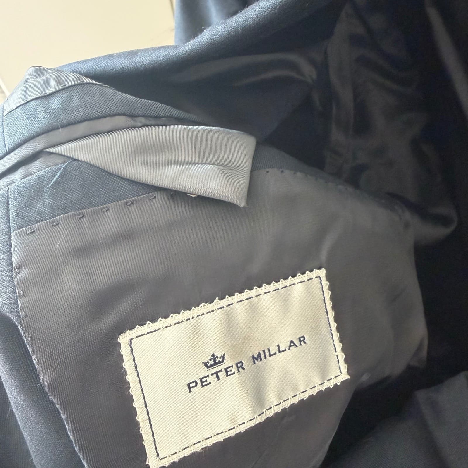 Peter Millar Blazer Men 48R Blue 100% Wool 2-Button Sport Coat Union Made Canada - Thumbnail 3