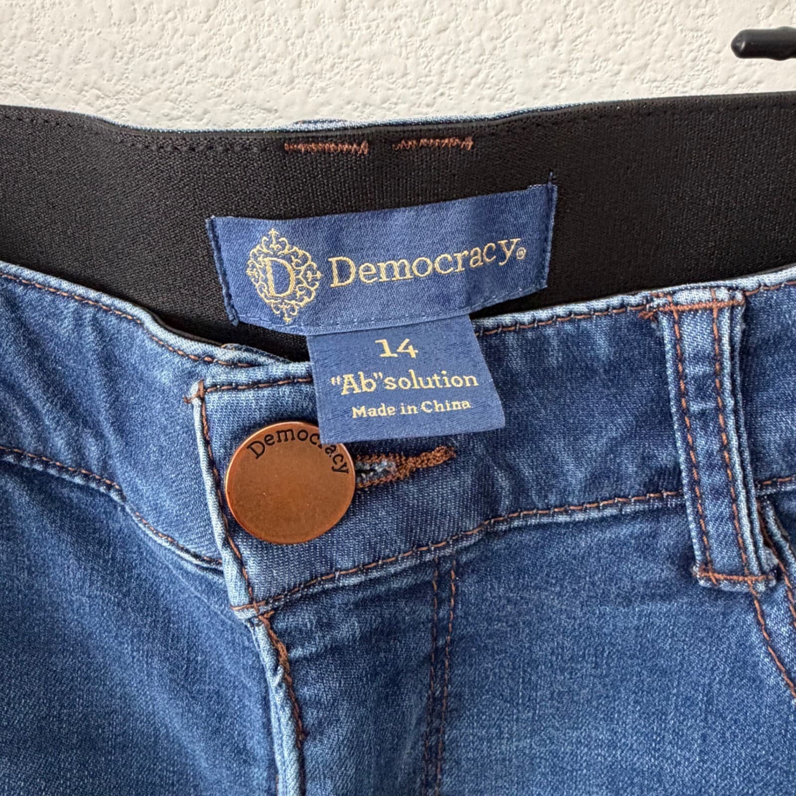 Democracy Ab'solution Jeans Women 14 Blue Bootcut Stretch Denim Mid Rise - Thumbnail 2