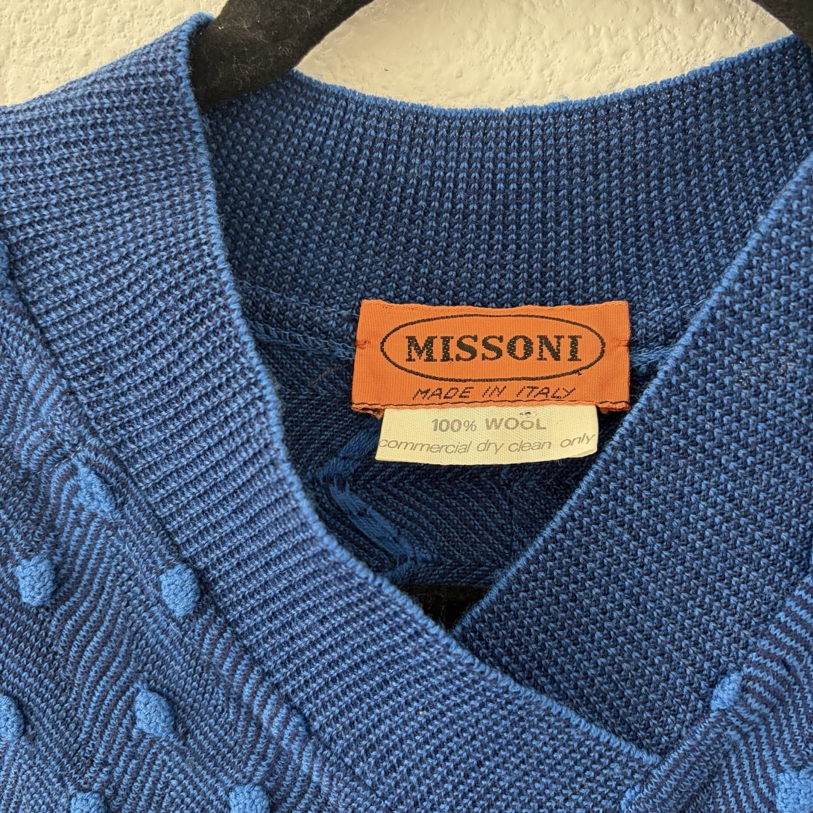 Missoni Orange Label Knee Dress Womens Blue Striped Bubble Texture Knit Sz Small - Thumbnail 2