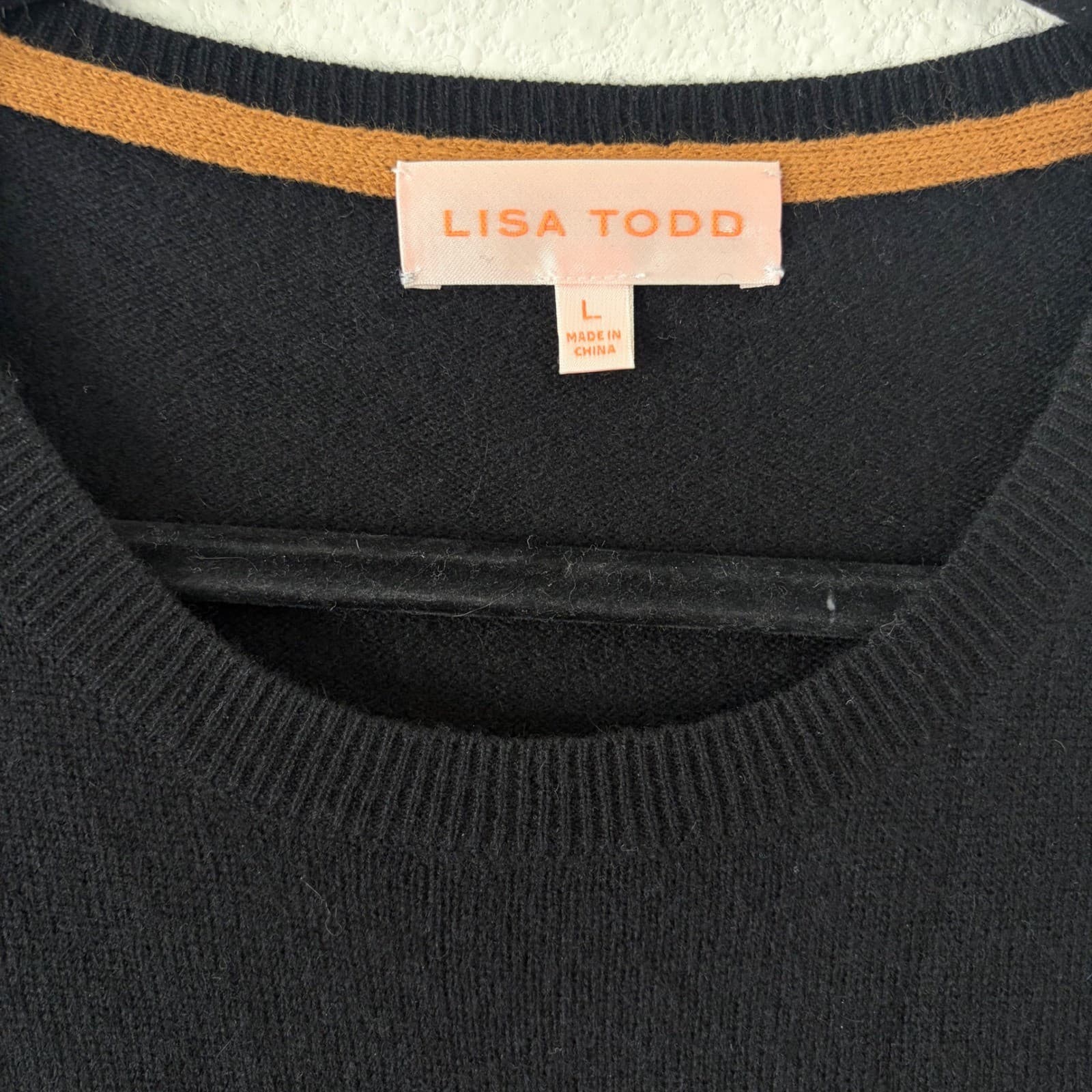 Lisa Todd Sweater Dress Womens Large Black 100% Cashmere Side Button Long Sleeve - Thumbnail 3