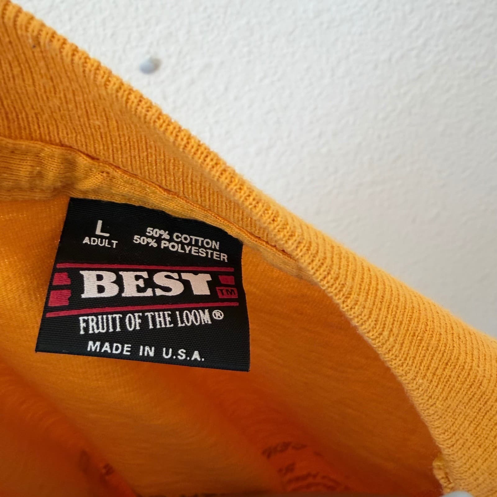 Fruit of the Loom Shirt Men's LG Gold 1993 Elk Pride Football Single Stitch USA - Thumbnail 6