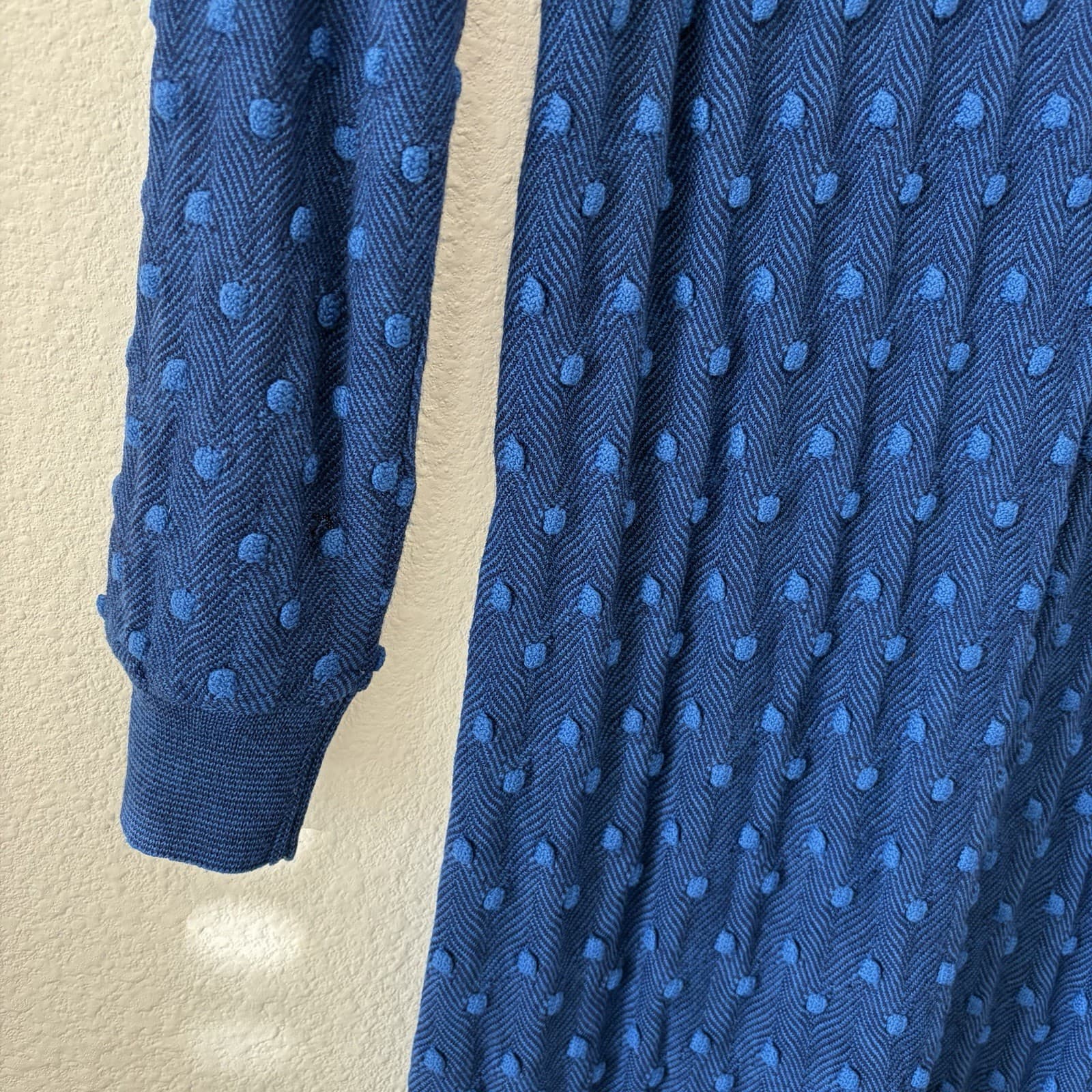 Missoni Orange Label Knee Dress Womens Blue Striped Bubble Texture Knit Sz Small - Thumbnail 3