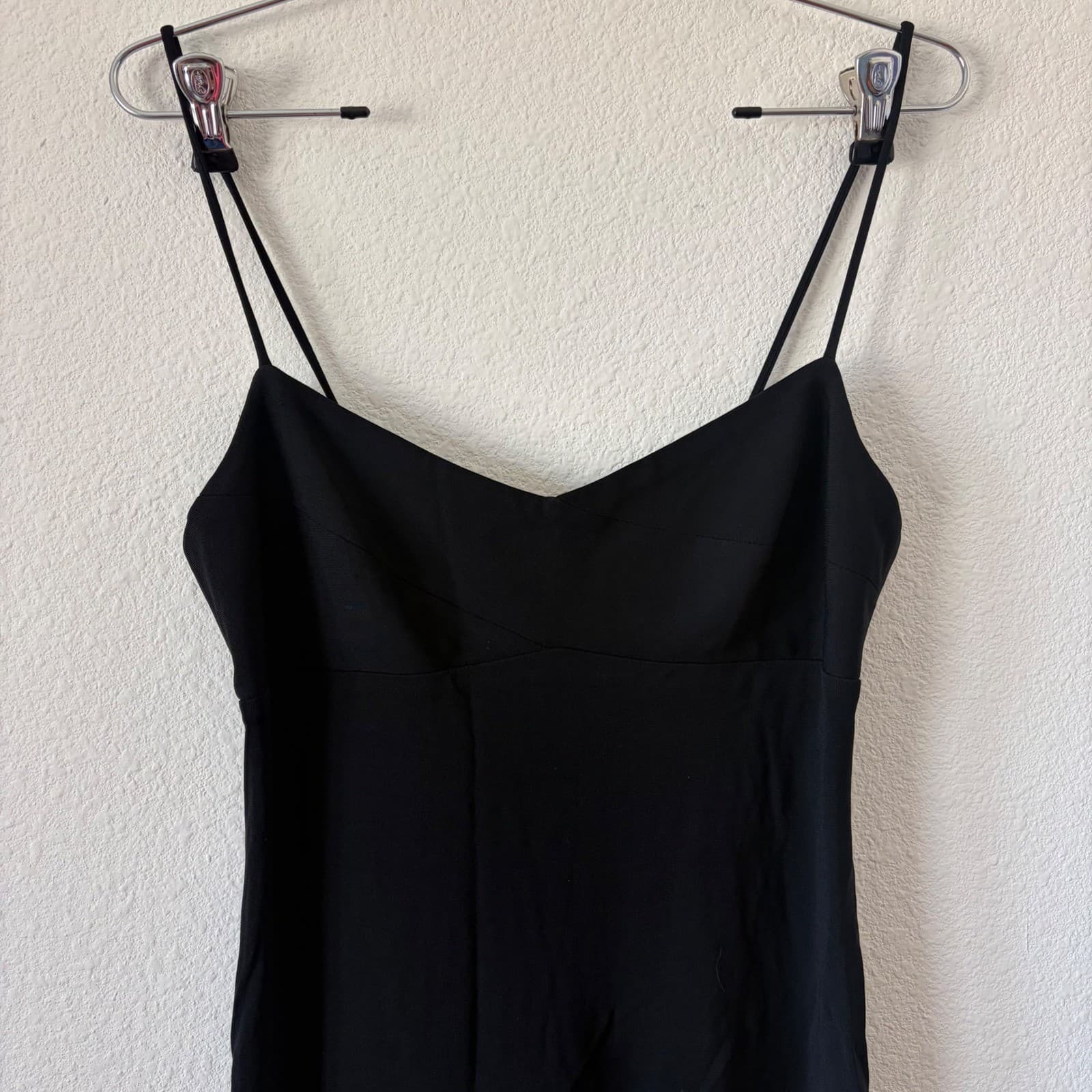 BCBG Dresses Cocktail Dress Women S Black Fringe Hem Y2K Spaghetti Strap JY6386 - Thumbnail 3