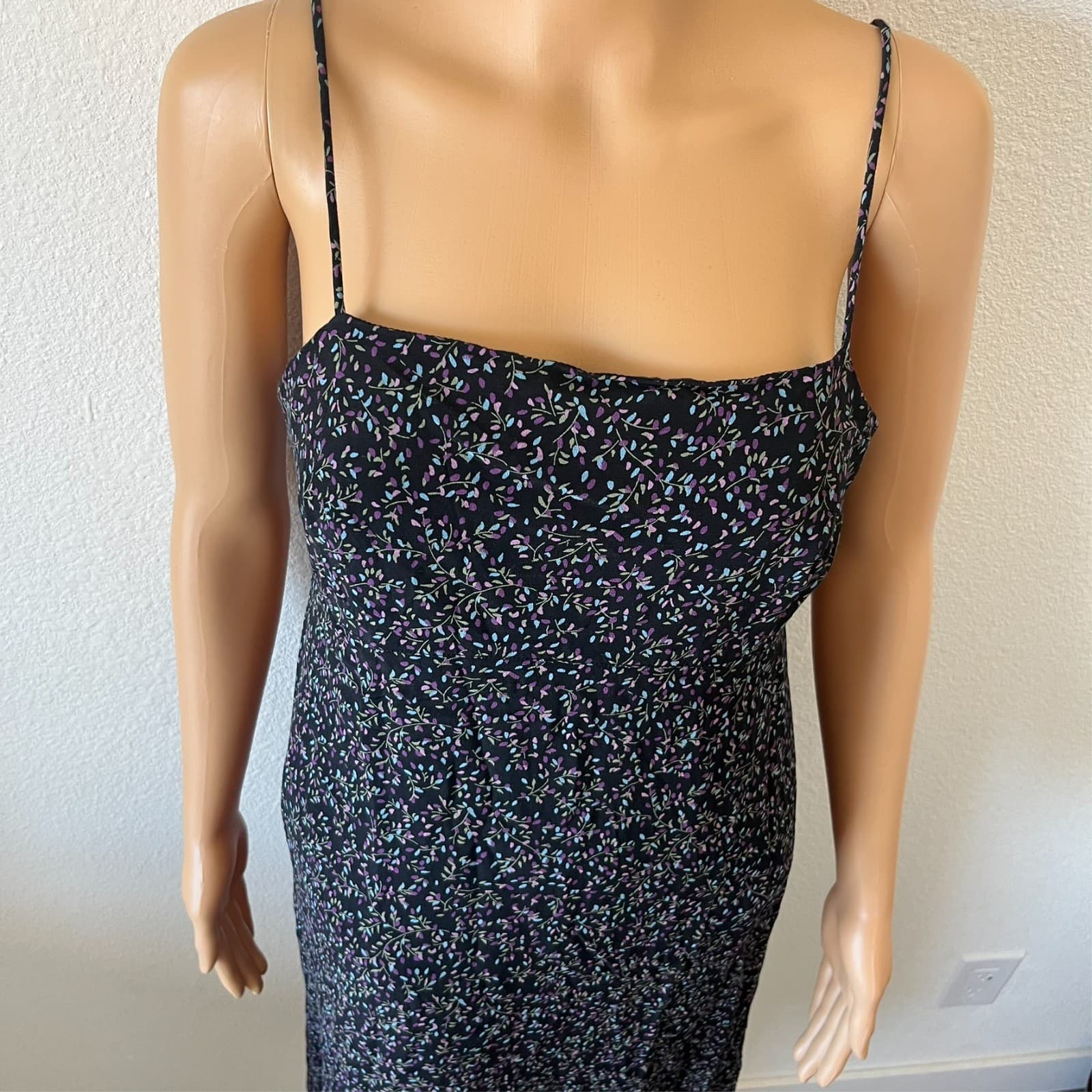 Gap Babydoll Dress Size 8 Black Floral Eyelet Ruffle Y2K Feminine Romantic - Thumbnail 2
