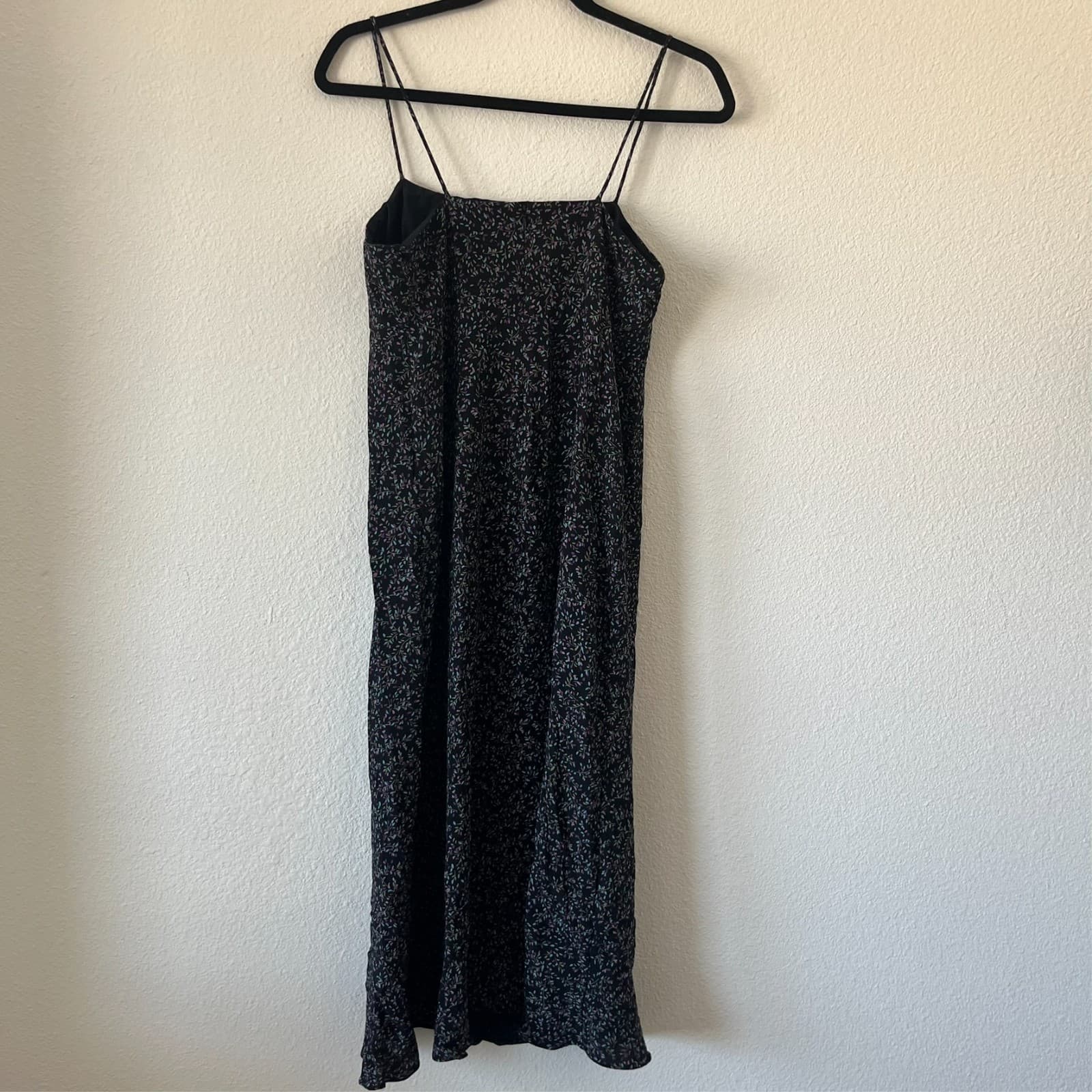 Gap Babydoll Dress Size 8 Black Floral Eyelet Ruffle Y2K Feminine Romantic - Thumbnail 6
