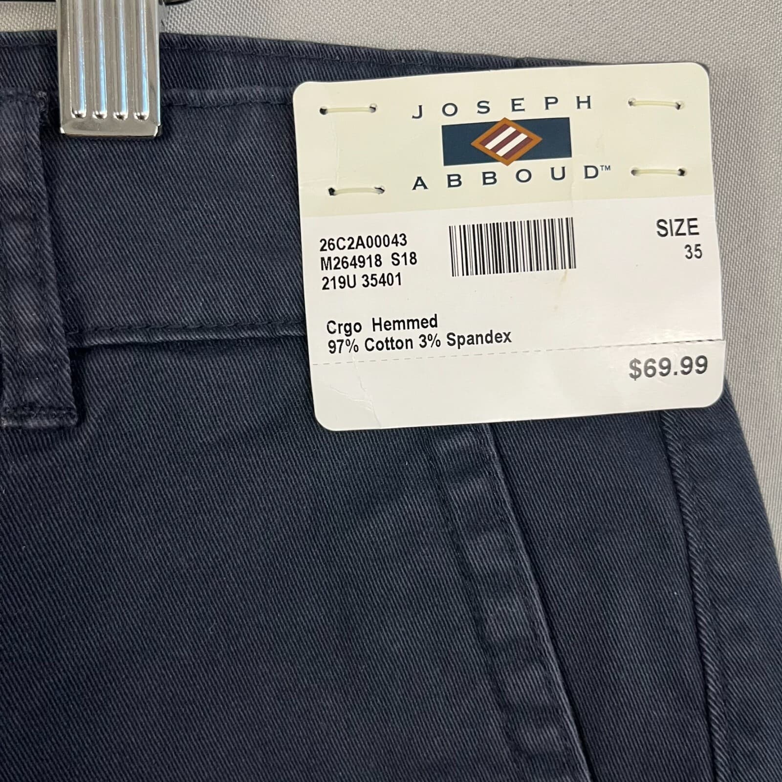 Joseph Abboud Cargo Shorts Men's 35 Black Denim Cotton Stretch Zip Fly Hiking - Thumbnail 2