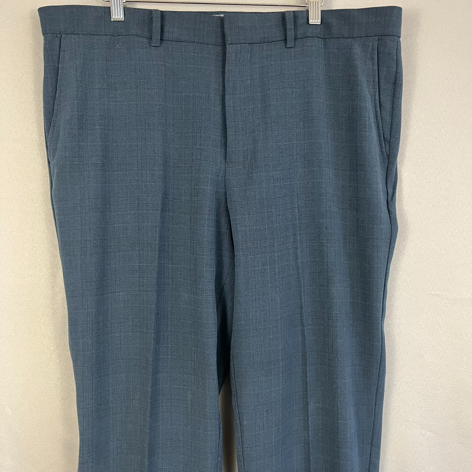 Dockers Dress Pants Mens 38 X 32 Blue Plaid Stretch Straight Leg Formal Business - Thumbnail 2