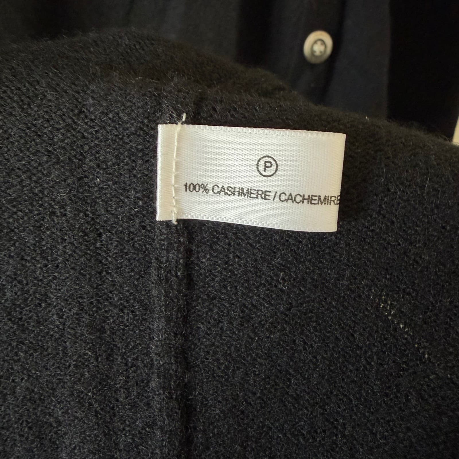 Lisa Todd Sweater Dress Womens Large Black 100% Cashmere Side Button Long Sleeve - Thumbnail 4