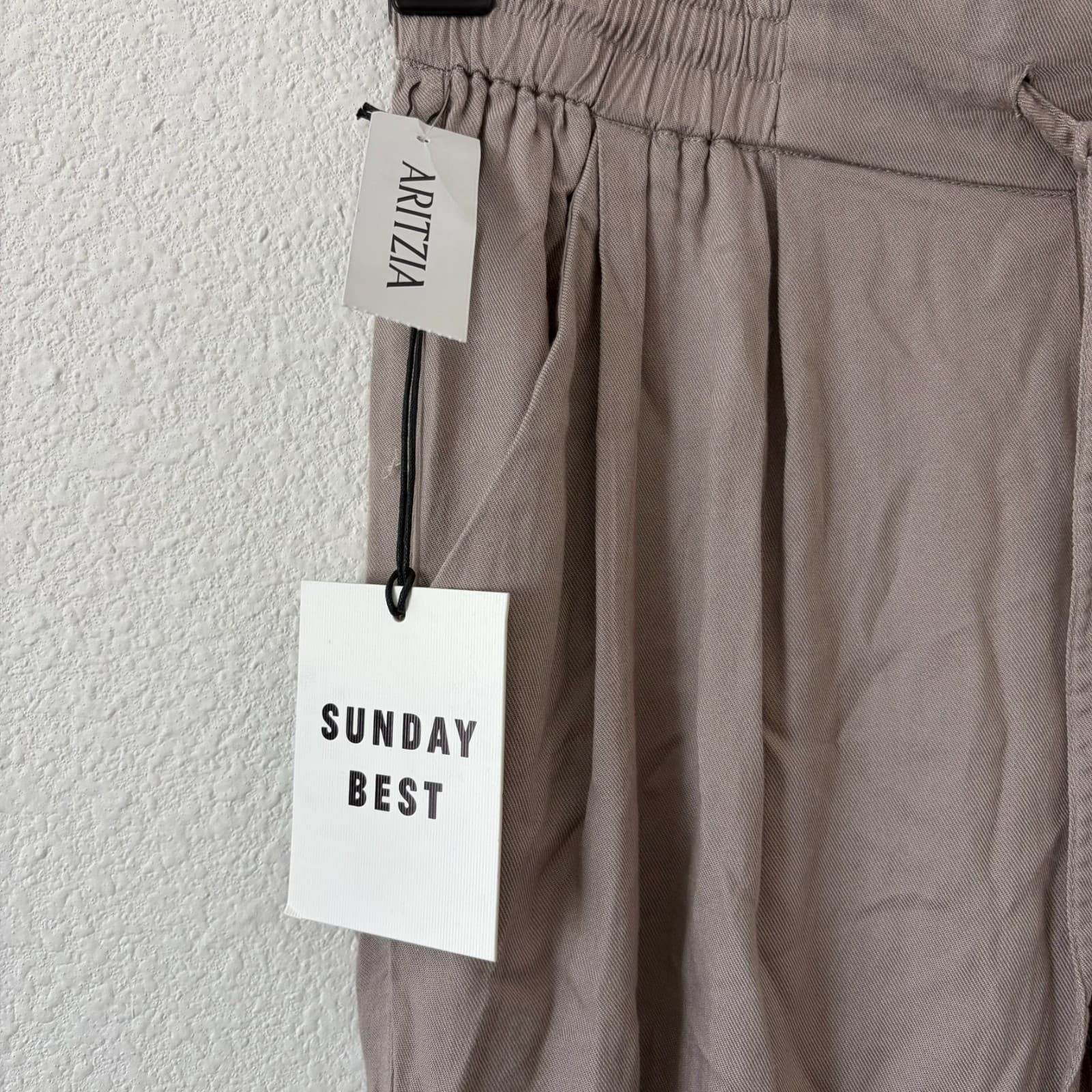 NWT Sunday Best Aritzia Tan Beige Los Feliz Jogger Lounge Pants Womens Small - Thumbnail 2