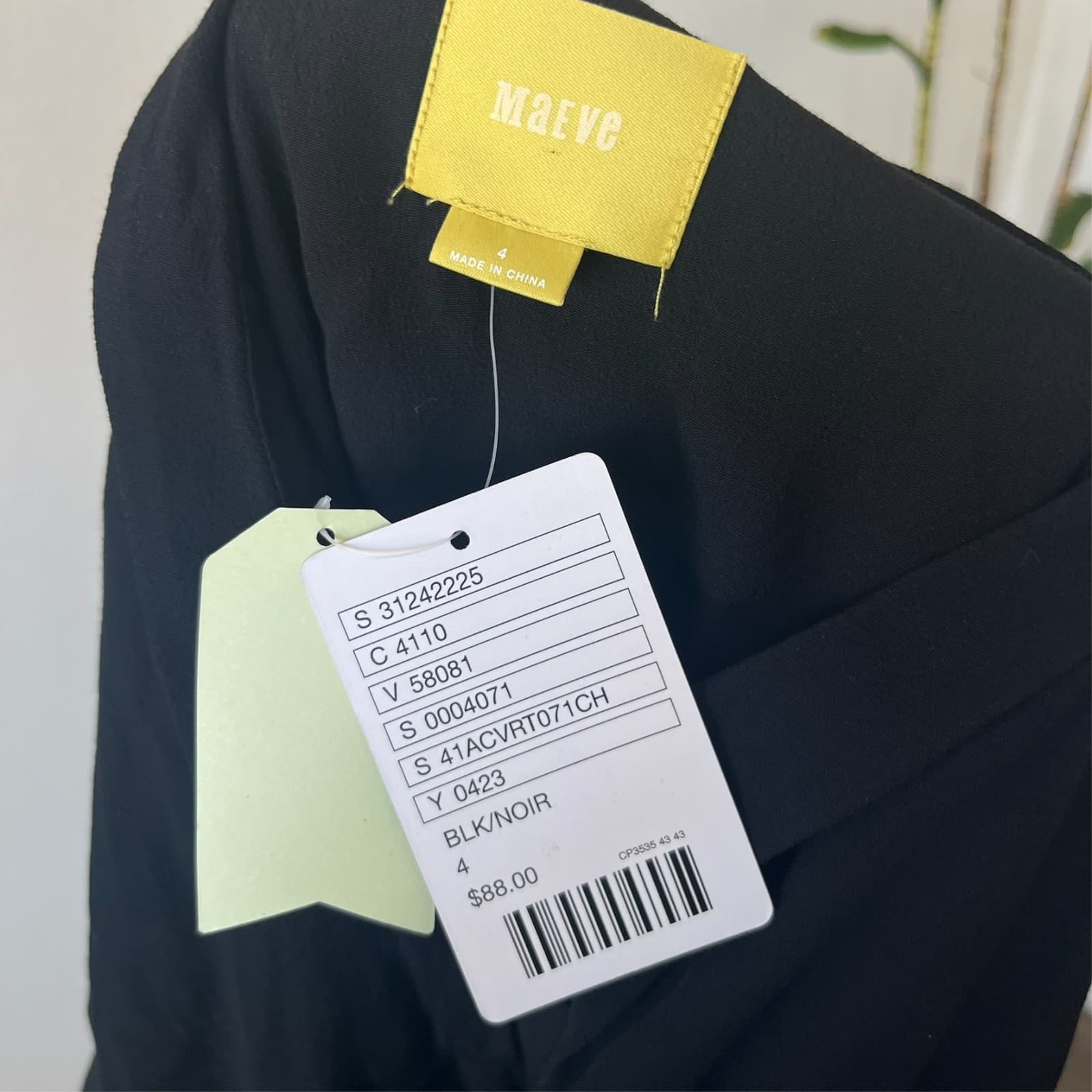 Anthropologie Maeve Black Button up Blouse Size 4 Semi Sheer Career Office Chic - Thumbnail 4