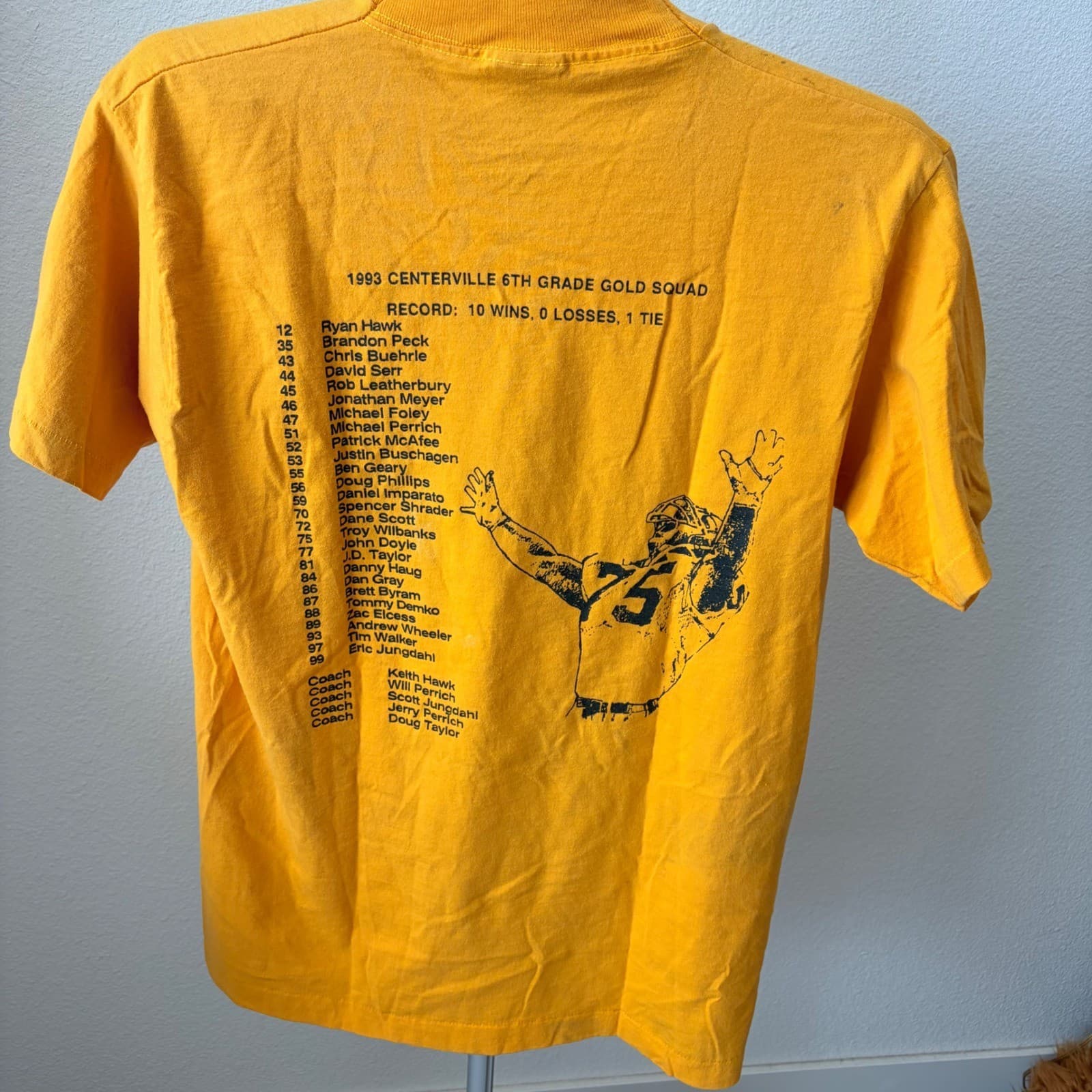 Fruit of the Loom Shirt Men's LG Gold 1993 Elk Pride Football Single Stitch USA - Thumbnail 4
