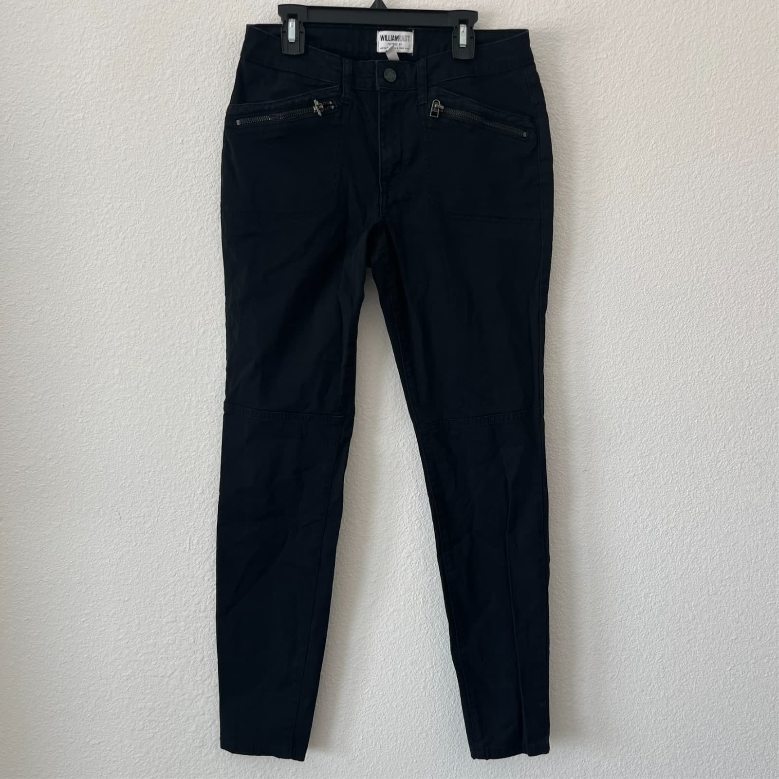 William Rast Black Junior 27 Zip Pocket Ankle Jane Skinny Jeans Biker Cyber Punk - Thumbnail 2