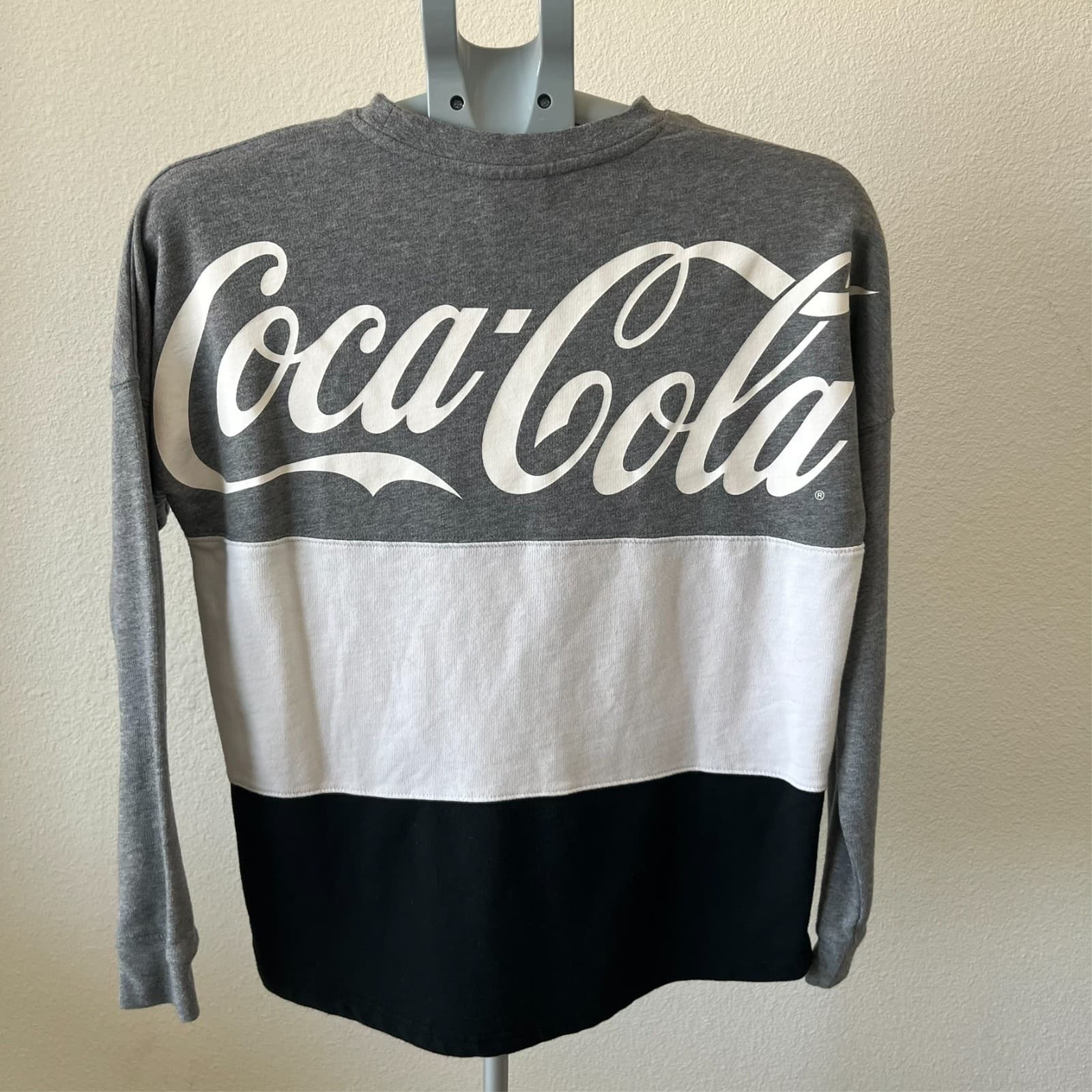 Coca-Cola Sweatshirt Men's Small Greyscale Logo Crew Pullover Monochrome Coke - Thumbnail 3