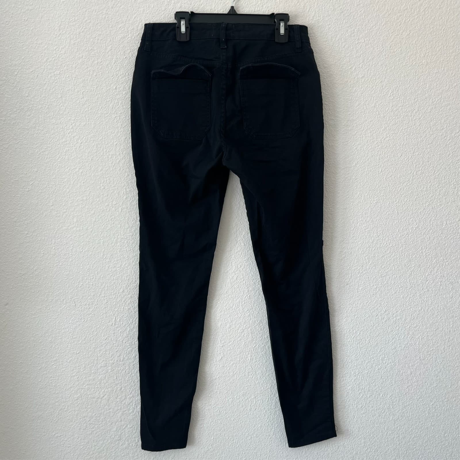 William Rast Black Junior 27 Zip Pocket Ankle Jane Skinny Jeans Biker Cyber Punk - Thumbnail 3