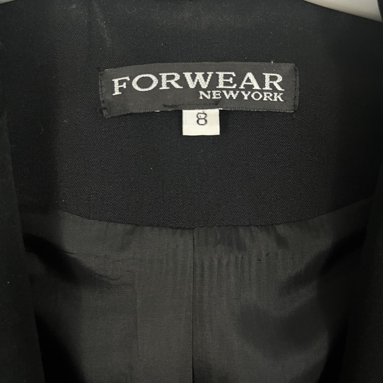 Vtg Forwear New York Women's Blazer Sz 8 Black Shoulder Pads Regency Victorian - Thumbnail 4