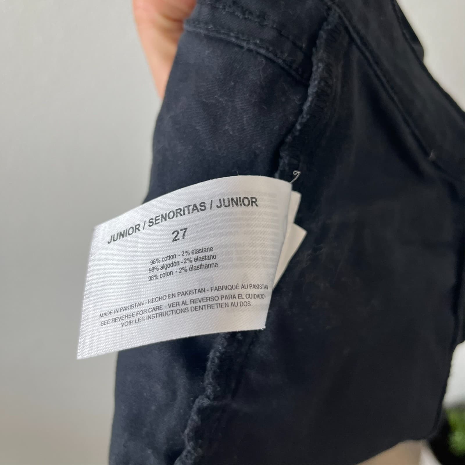 William Rast Black Junior 27 Zip Pocket Ankle Jane Skinny Jeans Biker Cyber Punk - Thumbnail 4