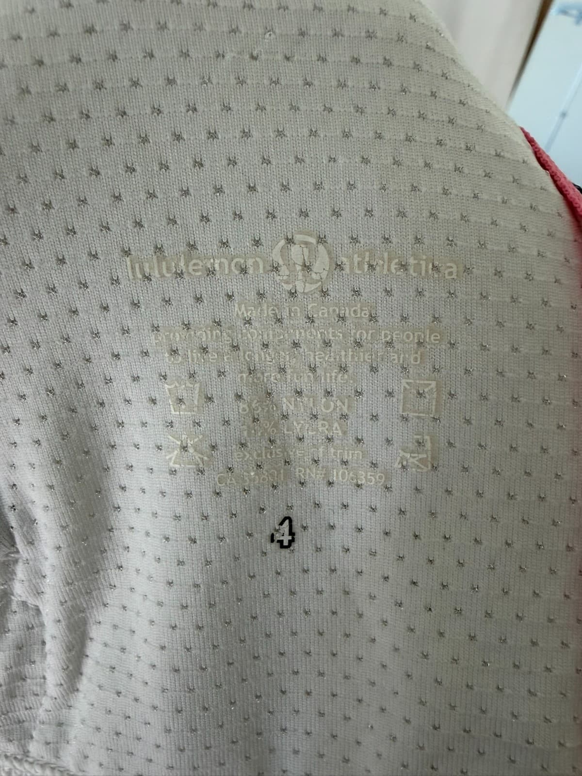 Lululemon Hoodie 4 White Zip Up Stripe Zipper Trim Logo Sleeve Nylon Lycra Gym - Thumbnail 5