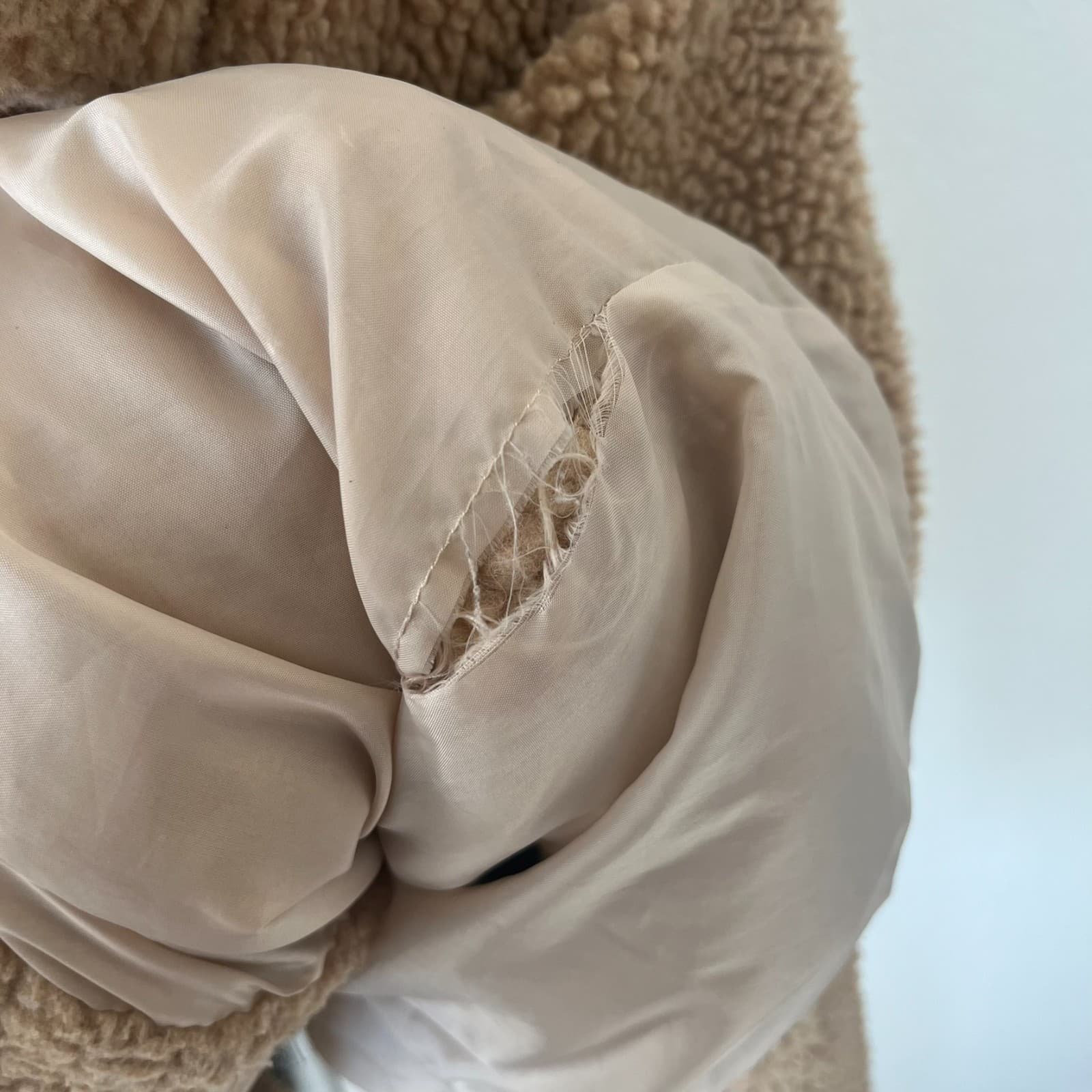 I. AM. GIA. Pixie Teddy Oversized Chore Coat Sherpa Jacket In Camel Brown Small - Thumbnail 6