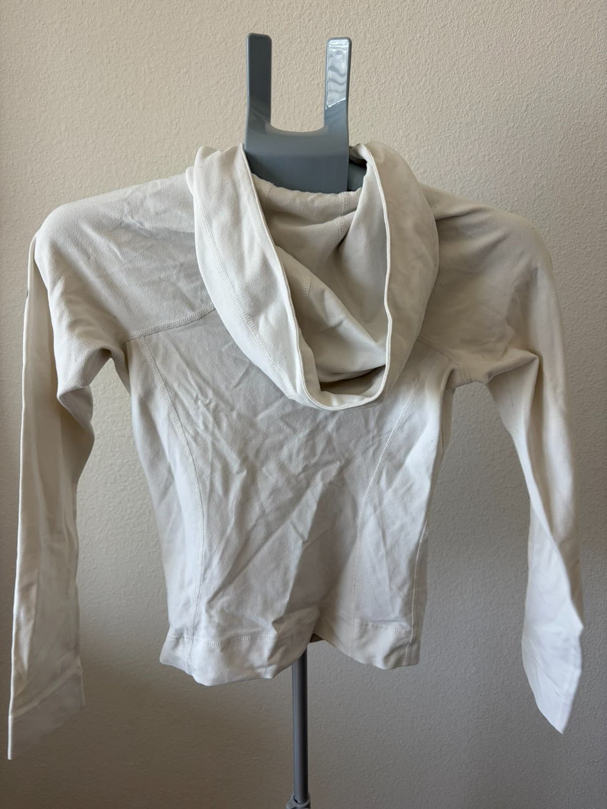 Lululemon Hoodie 4 White Zip Up Stripe Zipper Trim Logo Sleeve Nylon Lycra Gym - Thumbnail 4