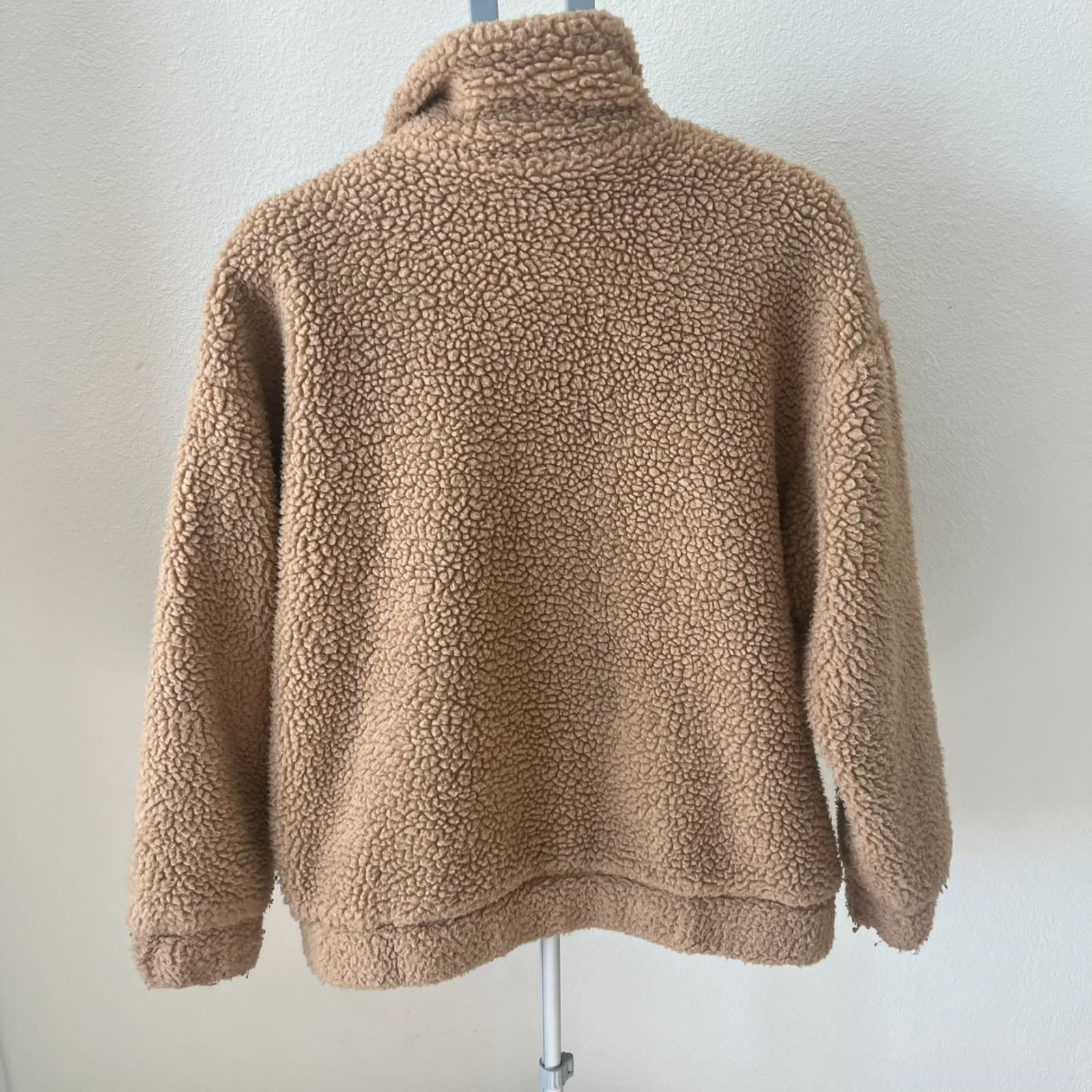 I. AM. GIA. Pixie Teddy Oversized Chore Coat Sherpa Jacket In Camel Brown Small - Thumbnail 4