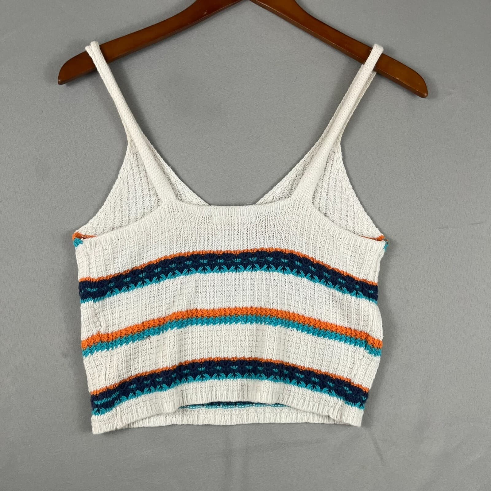 Jolie & Joy Knit Crop Top Junior Medium Retro Boho Retro Festival Coachella Look - Thumbnail 4