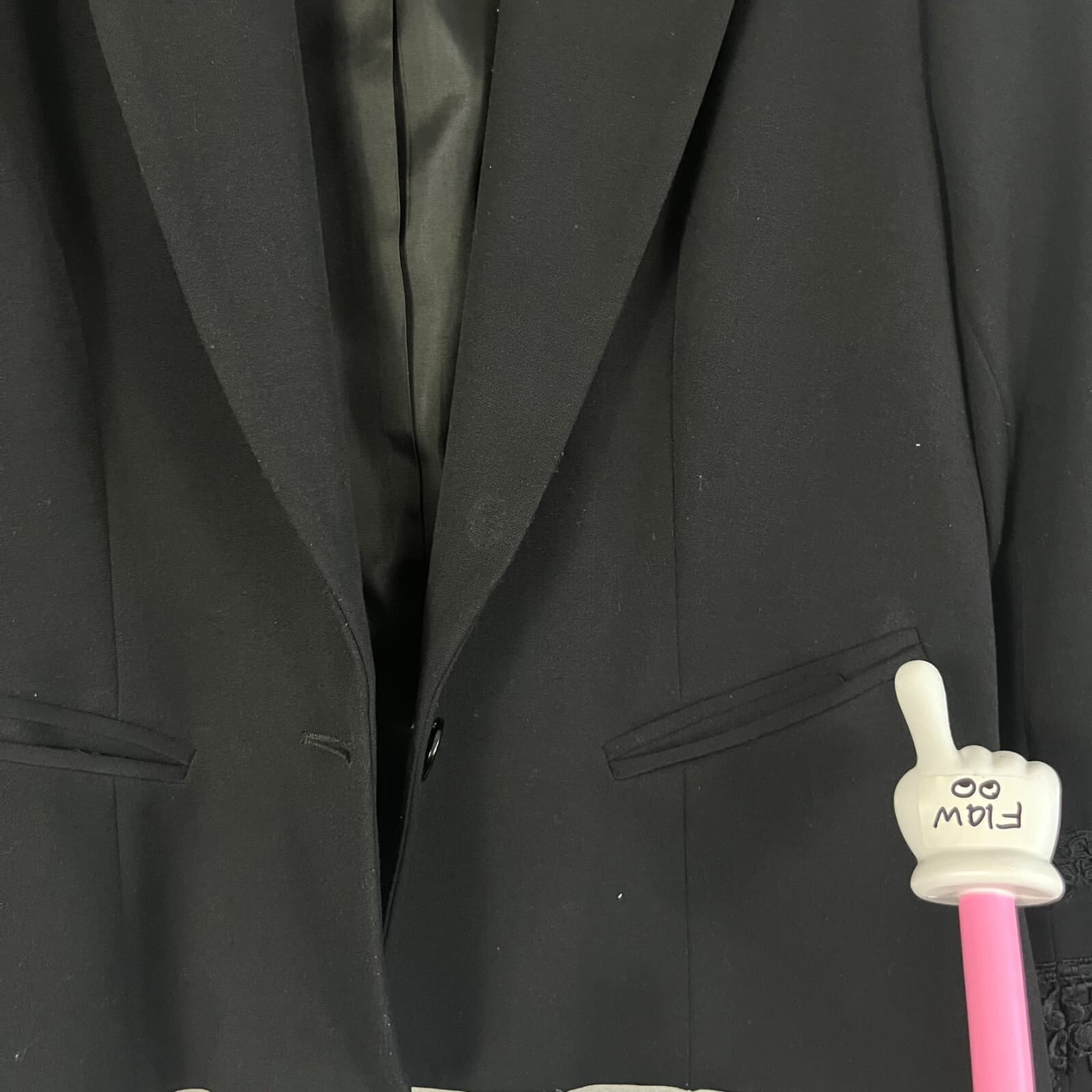 Vtg Forwear New York Women's Blazer Sz 8 Black Shoulder Pads Regency Victorian - Thumbnail 7