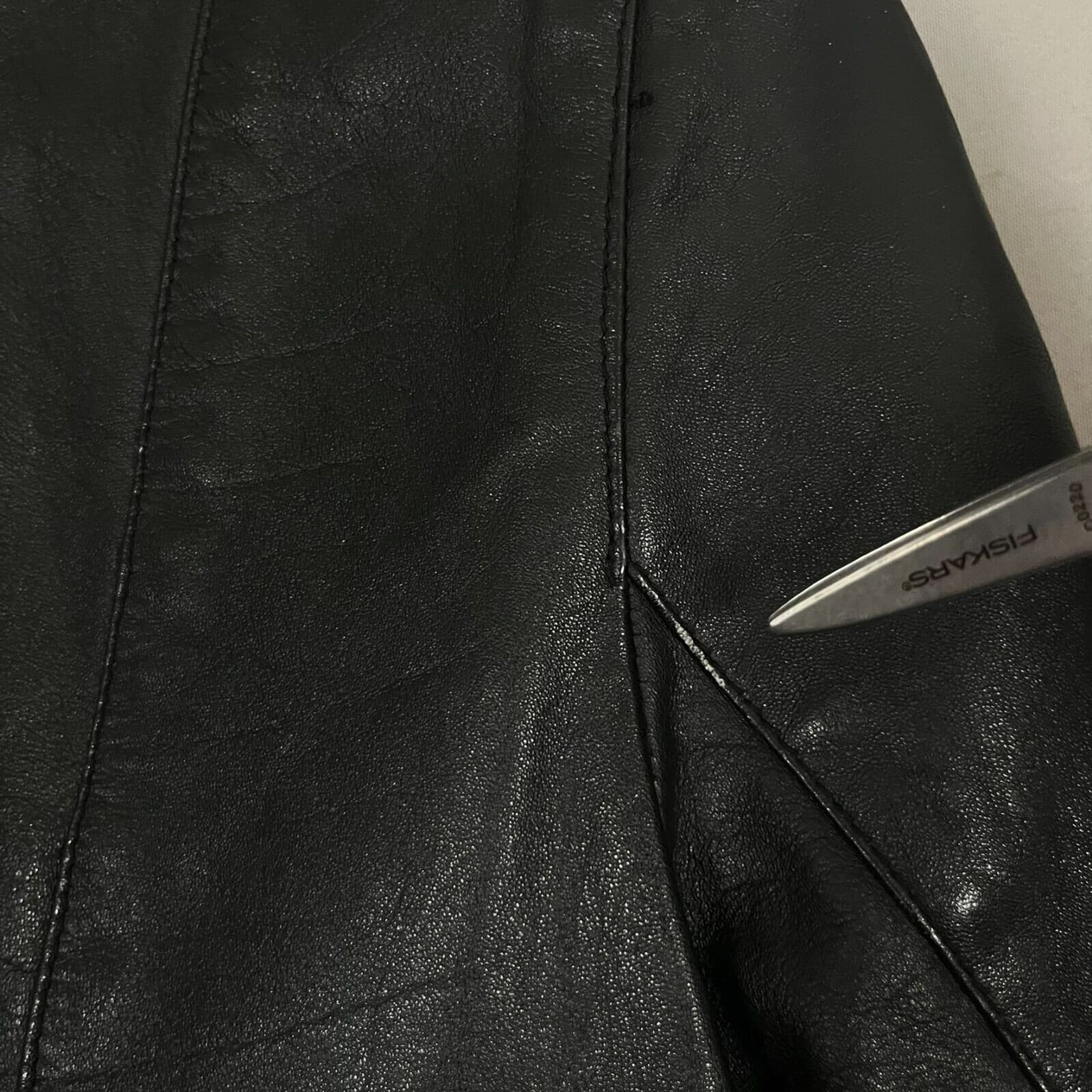 Vintage Vera Pelle Black Leather Jacket Women's Sz 44 Biker Italian 90s Chic - Thumbnail 5