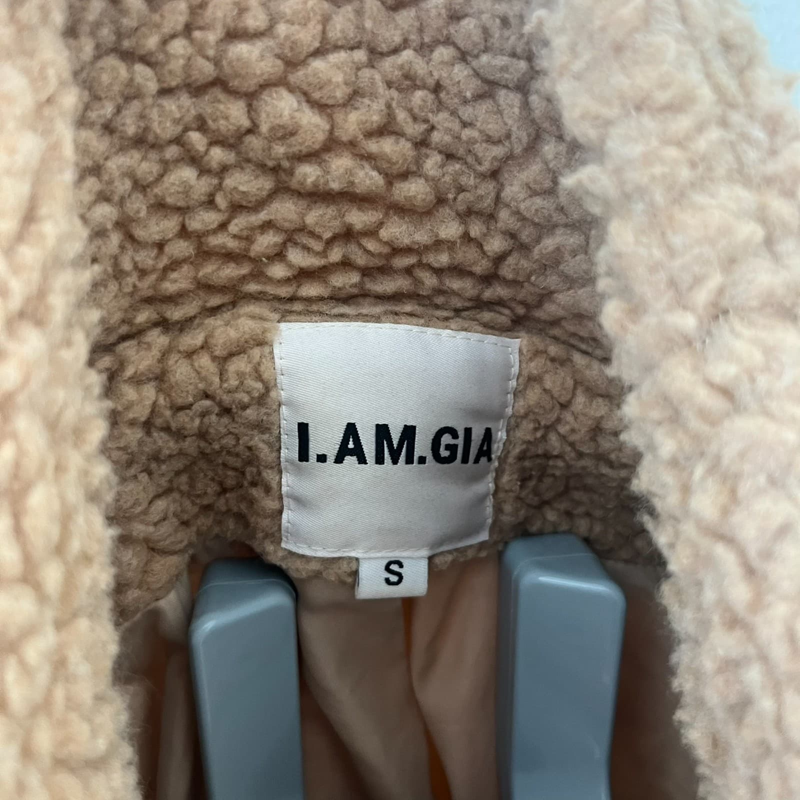 I. AM. GIA. Pixie Teddy Oversized Chore Coat Sherpa Jacket In Camel Brown Small - Thumbnail 5