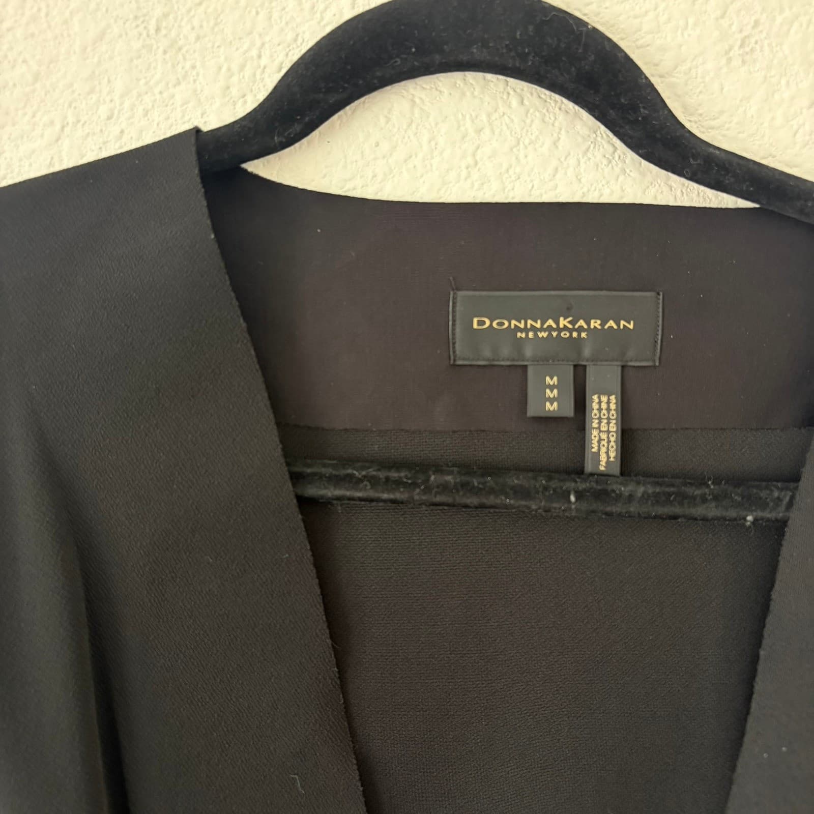 Donna Karan New York Black Wrap Dress Women's M – Long Sleeve Jersey Tie Waist - Thumbnail 2