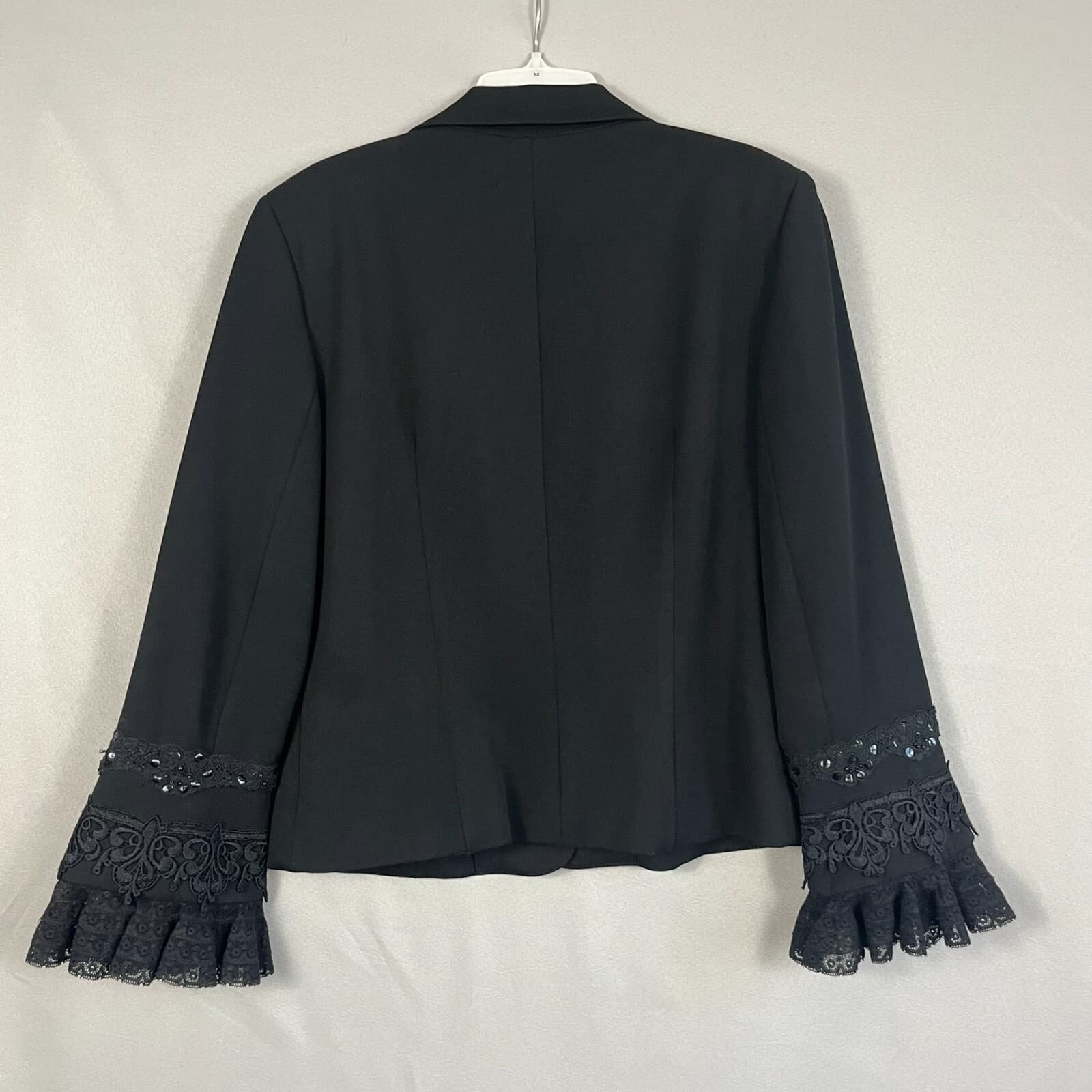 Vtg Forwear New York Women's Blazer Sz 8 Black Shoulder Pads Regency Victorian - Thumbnail 3