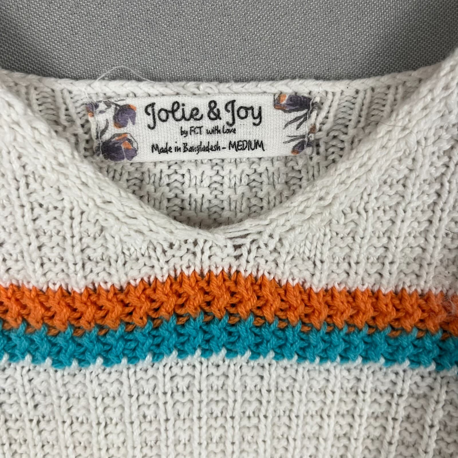 Jolie & Joy Knit Crop Top Junior Medium Retro Boho Retro Festival Coachella Look - Thumbnail 2