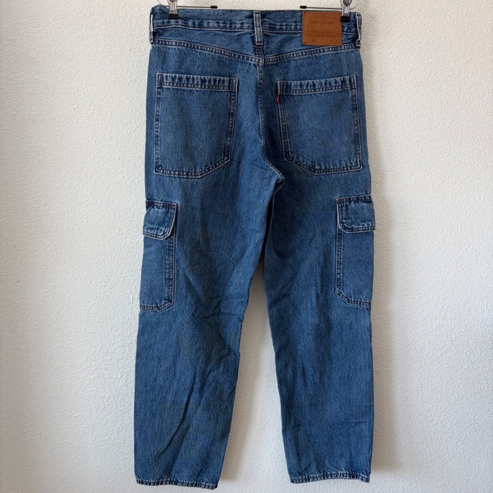 Levi's 568 Loose Carpenter Jeans Mens 30x32 Blue Denim Utility Cargo Pants - Thumbnail 2