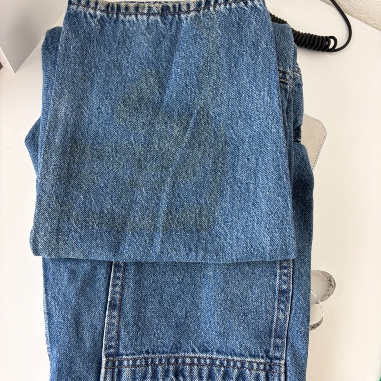 Levi's 568 Loose Carpenter Jeans Mens 30x32 Blue Denim Utility Cargo Pants - Thumbnail 5
