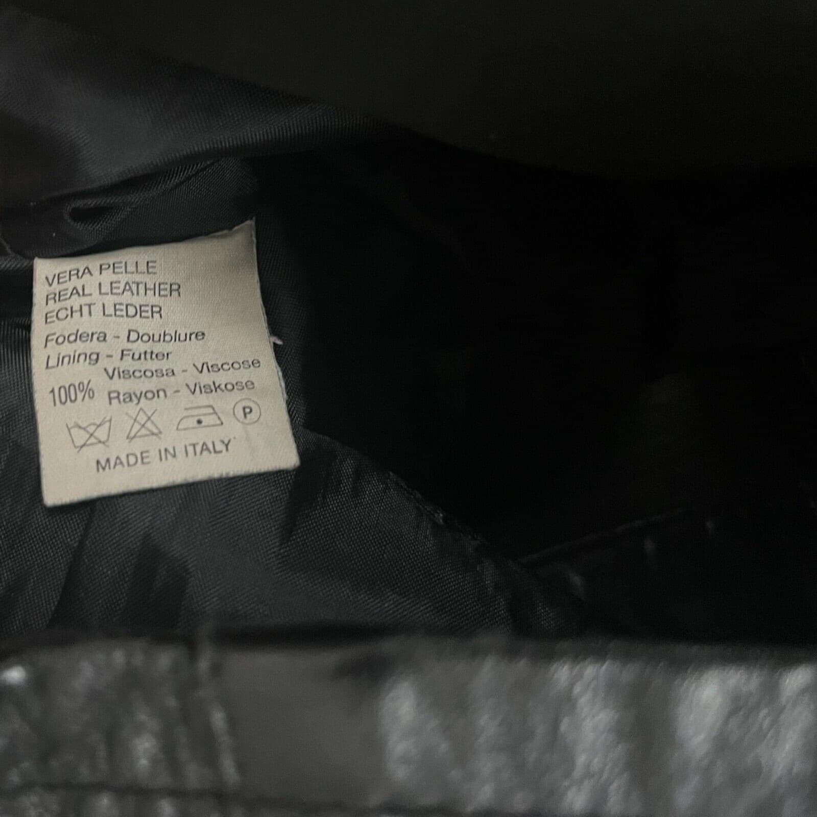 Vintage Vera Pelle Black Leather Jacket Women's Sz 44 Biker Italian 90s Chic - Thumbnail 6