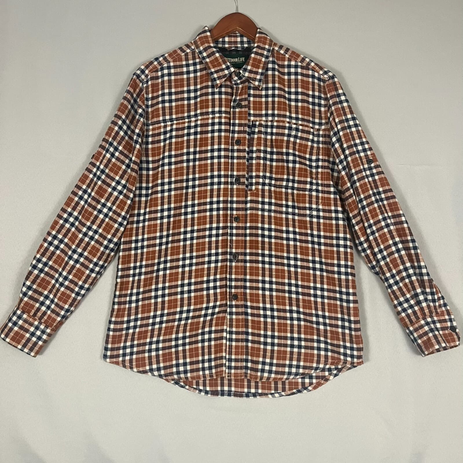 Outdoor Life Men's Medium Performance Flannel Shirt Moisture Wicking Quick Dry - Thumbnail 3