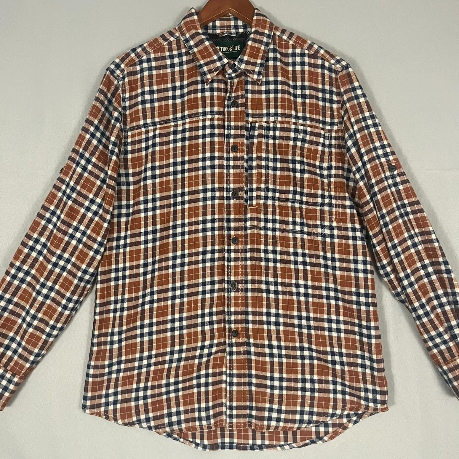 Outdoor Life Men's Medium Performance Flannel Shirt Moisture Wicking Quick Dry - Thumbnail 2