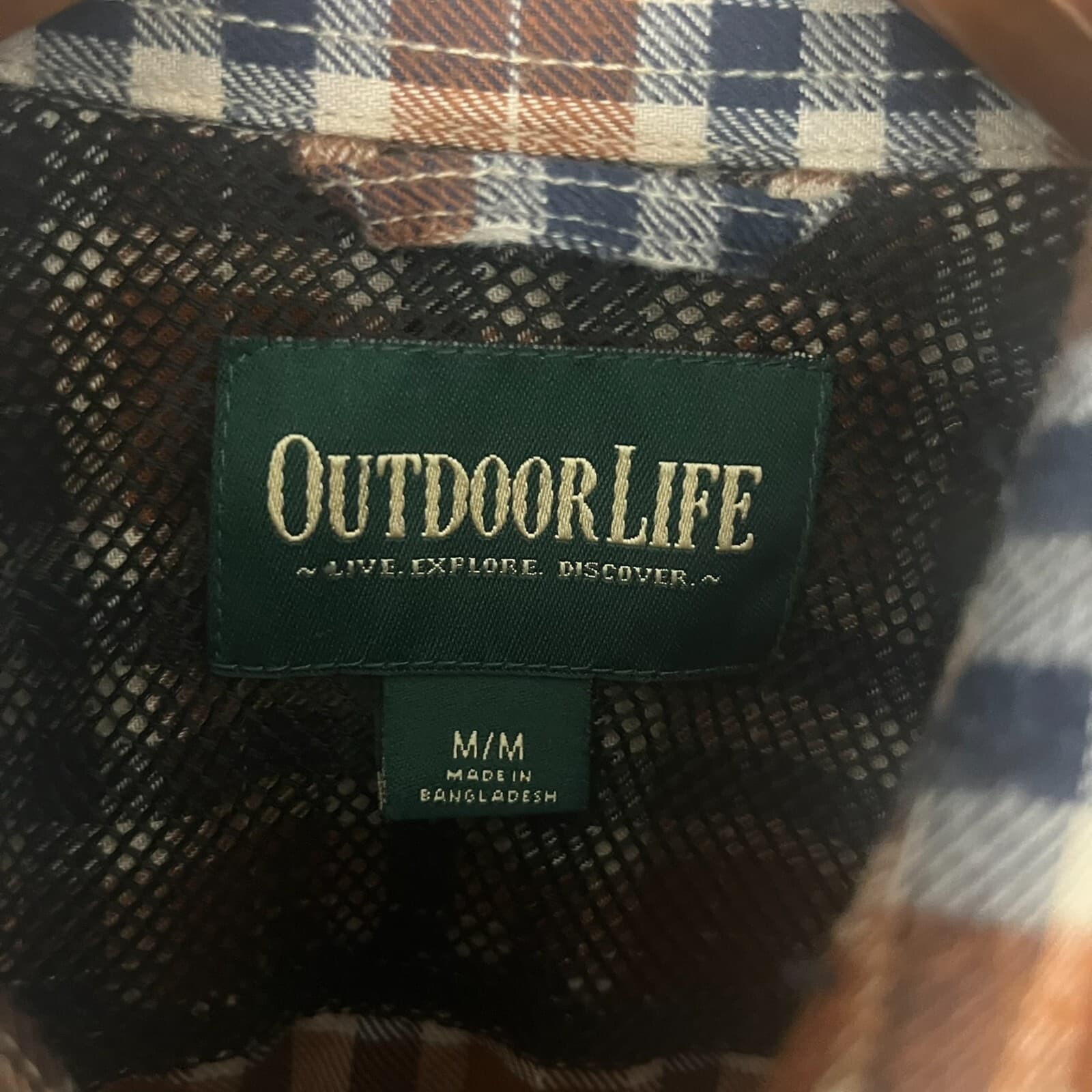Outdoor Life Men's Medium Performance Flannel Shirt Moisture Wicking Quick Dry - Thumbnail 5